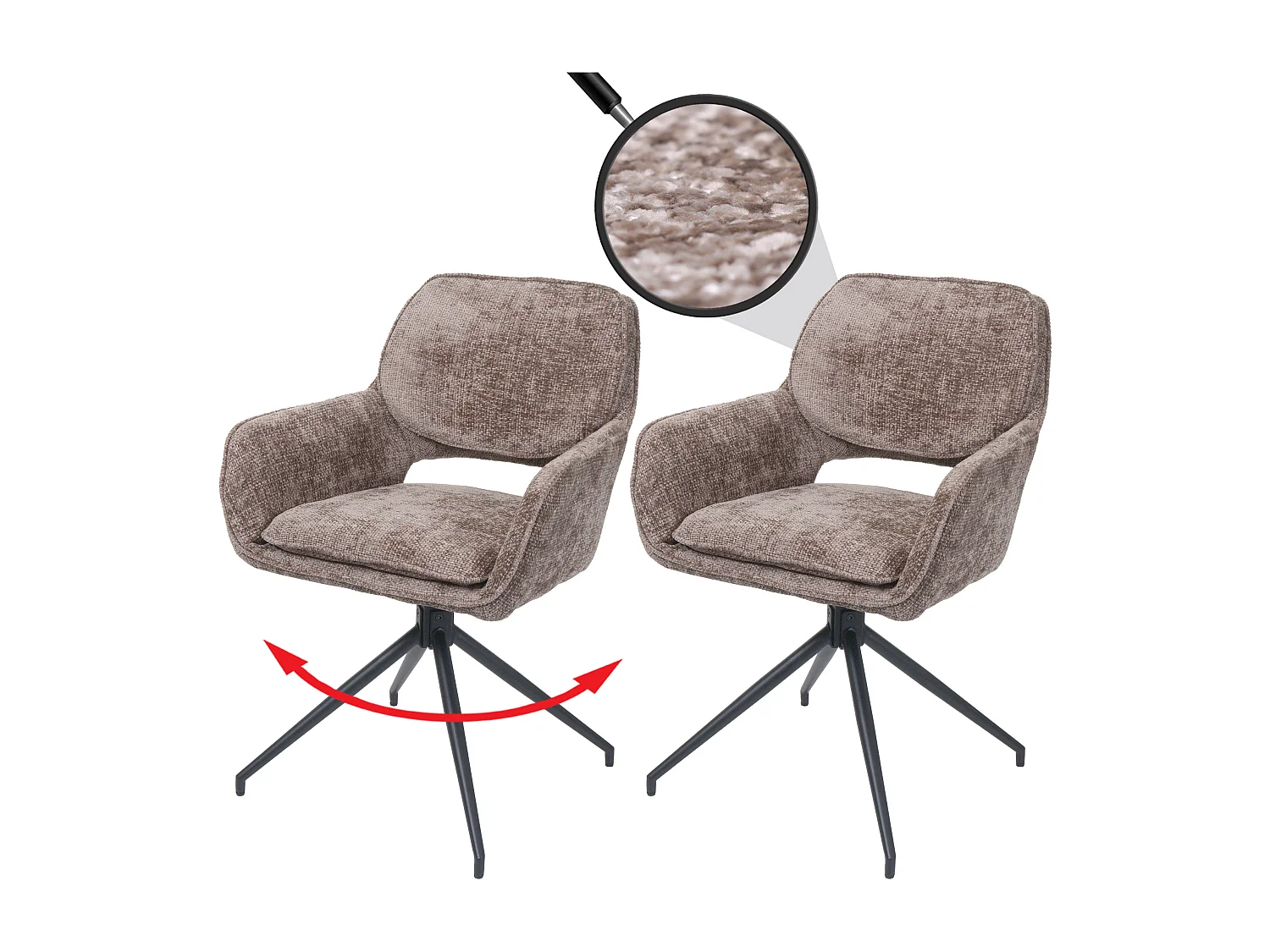 Chaise de salle à manger MCW-N74 (lot de 2),  marron