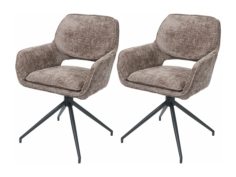 Chaise de salle à manger MCW-N74 (lot de 2),  marron