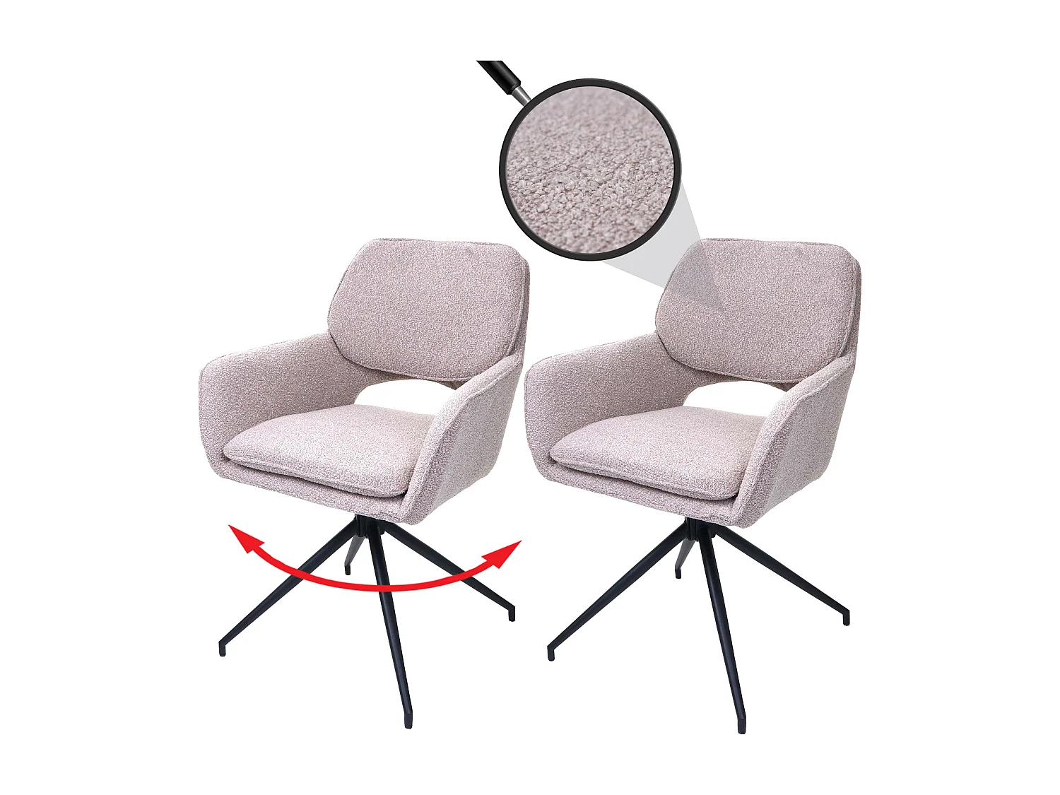 Eetkamerstoel MCW-N74 (set van 2),  beige