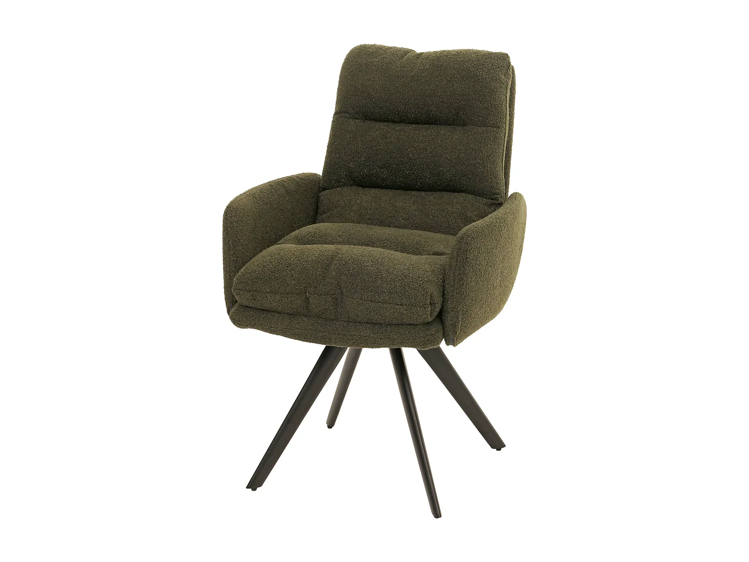 Chaise de salle à manger MCW-G66 Bouclé,  vert, avec accoudoirs