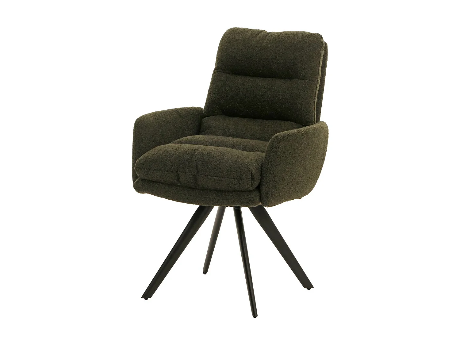 Chaise de salle à manger MCW-G66 Bouclé,  vert, avec accoudoirs