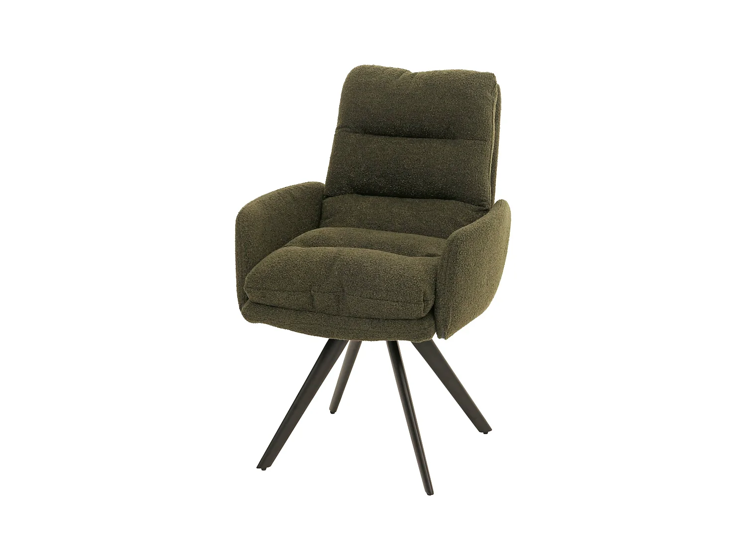 Chaise de salle à manger MCW-G66 Bouclé,  vert, avec accoudoirs