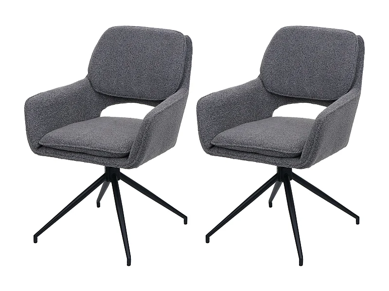 Chaise de salle à manger MCW-N74 (lot de 2),  gris