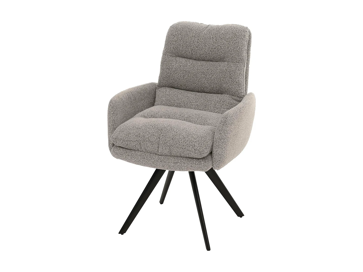 Eetkamerstoel MCW-G66 Bouclé,  lichtgrijs, met armleuning