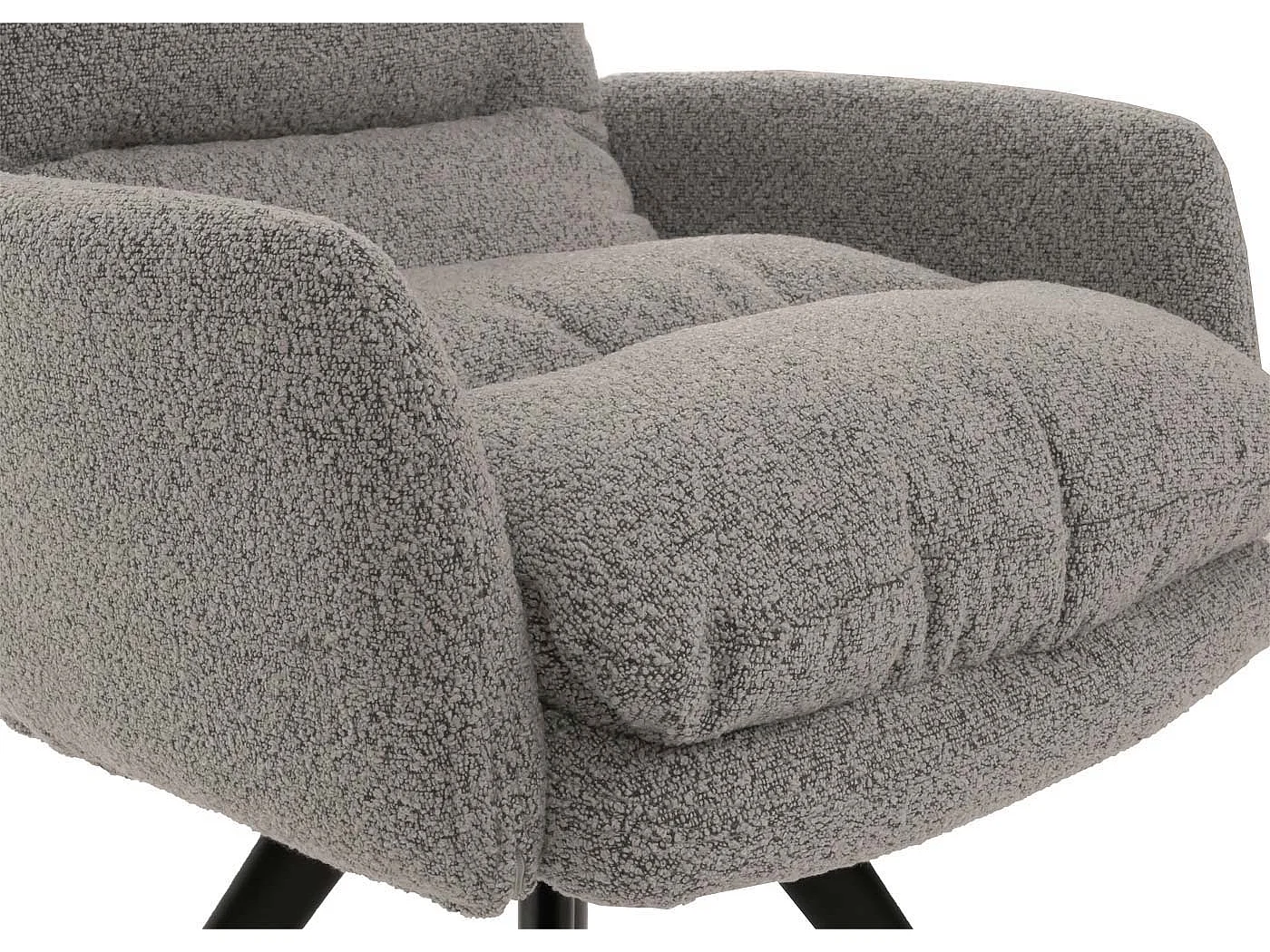 Eetkamerstoel MCW-G66 Bouclé,  lichtgrijs, met armleuning