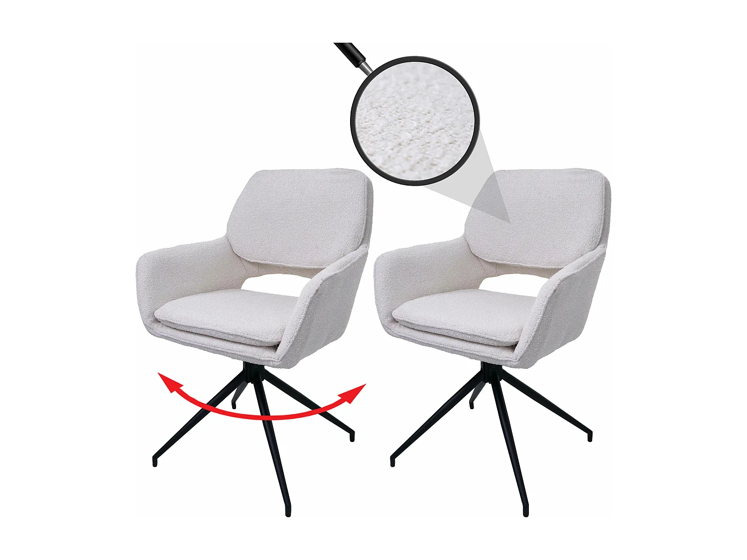 MCW-N74 cadeira de jantar (conjunto de 2),  creme