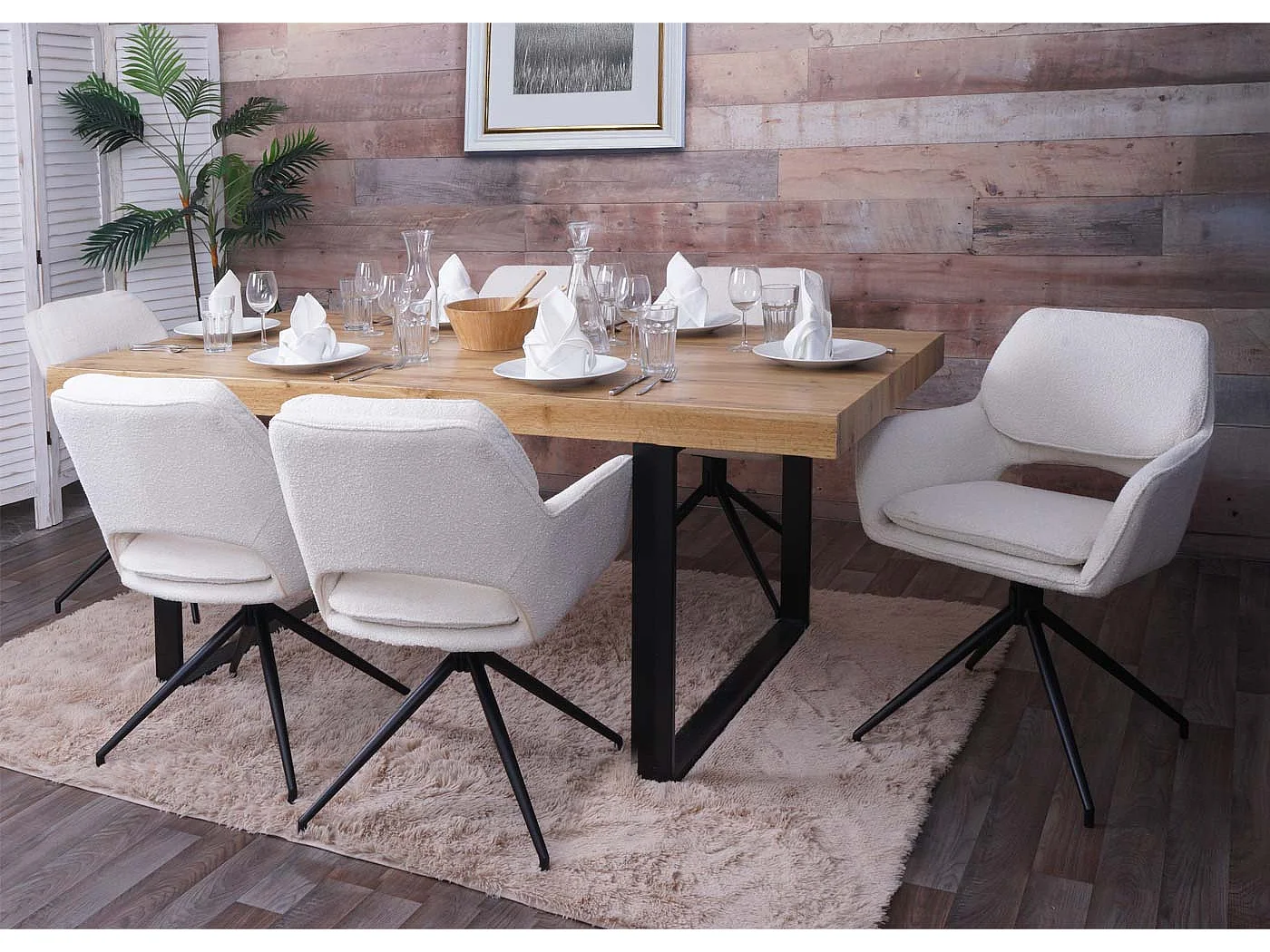 MCW-N74 cadeira de jantar (conjunto de 2),  creme