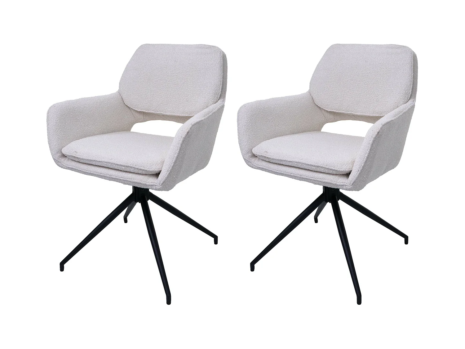 Chaise de salle à manger MCW-N74 (lot de 2),  crème