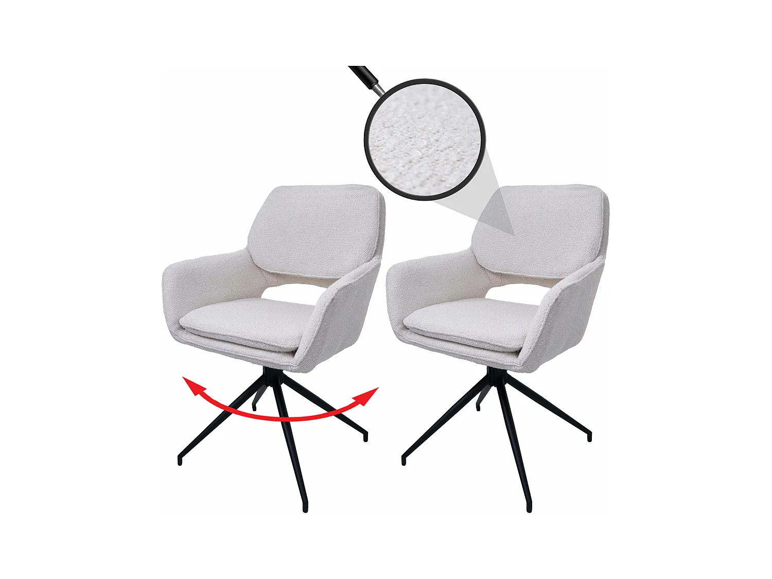 Eetkamerstoel MCW-N74 (set van 2),  crème