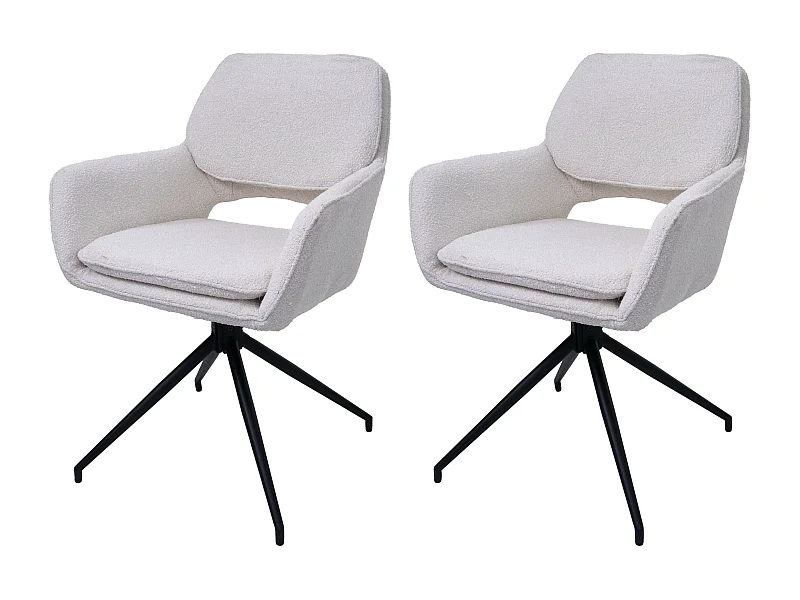 Esszimmerstuhl MCW-N74 (2er-Set), Creme