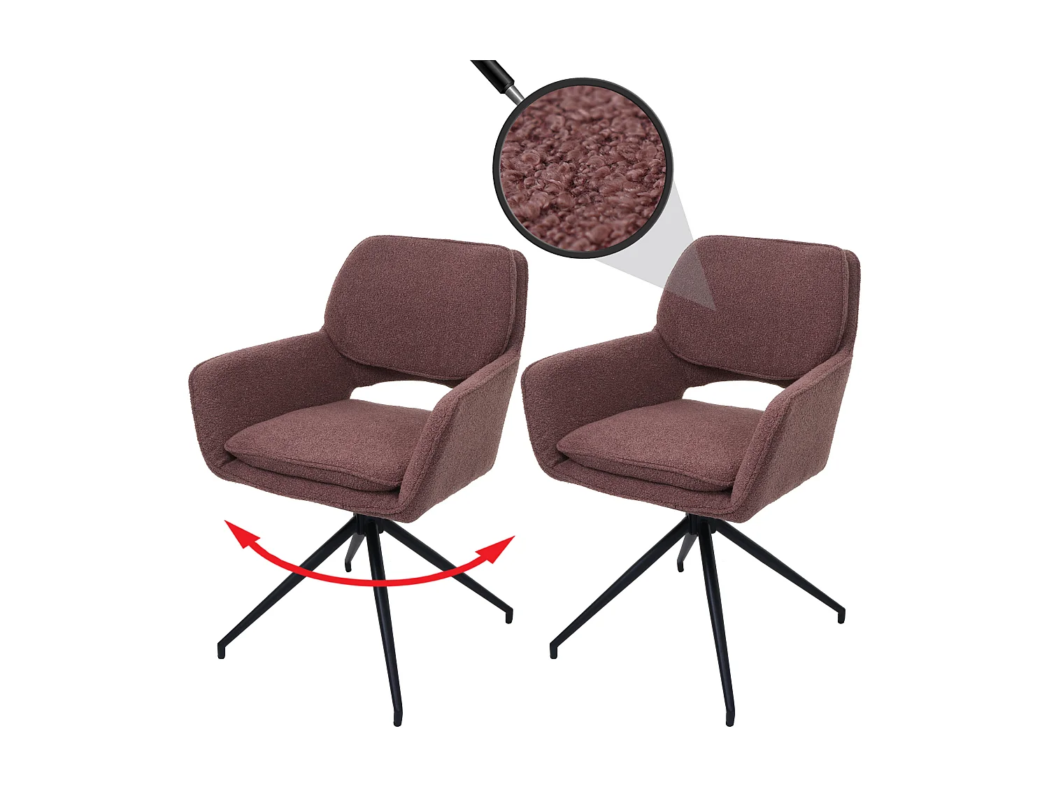 Eetkamerstoel MCW-N74 (set van 2),  lichtbruin