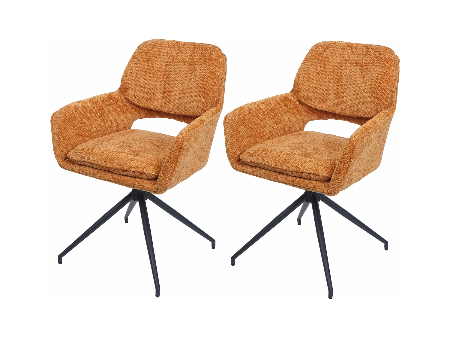 Chaise de salle à manger MCW-N74 (lot de 2),  ocre-jaune