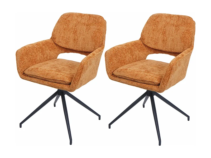 Chaise de salle à manger MCW-N74 (lot de 2),  ocre-jaune