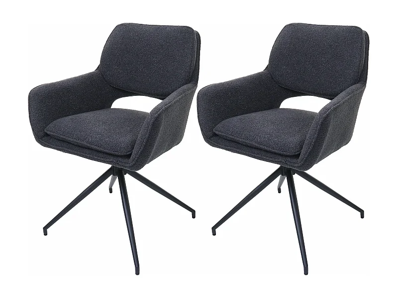 Krzesło do jadalni MCW-N74 (zestaw 2 sztuk),  ciemnoszary