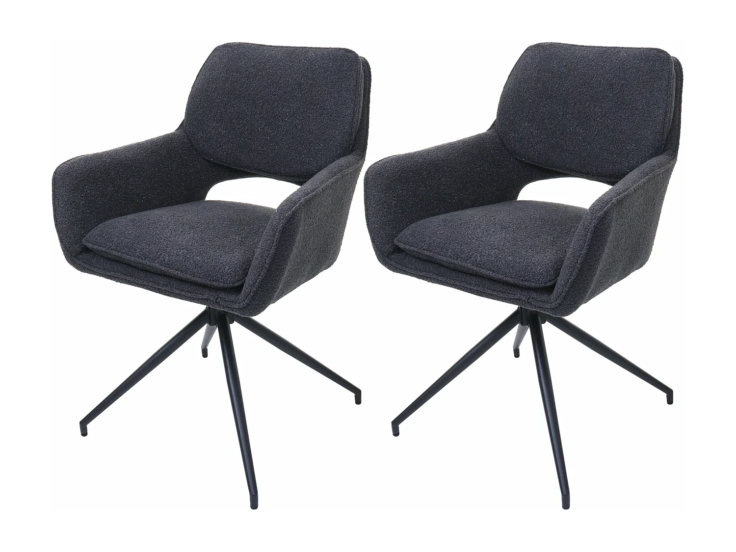 Krzesło do jadalni MCW-N74 (zestaw 2 sztuk),  ciemnoszary