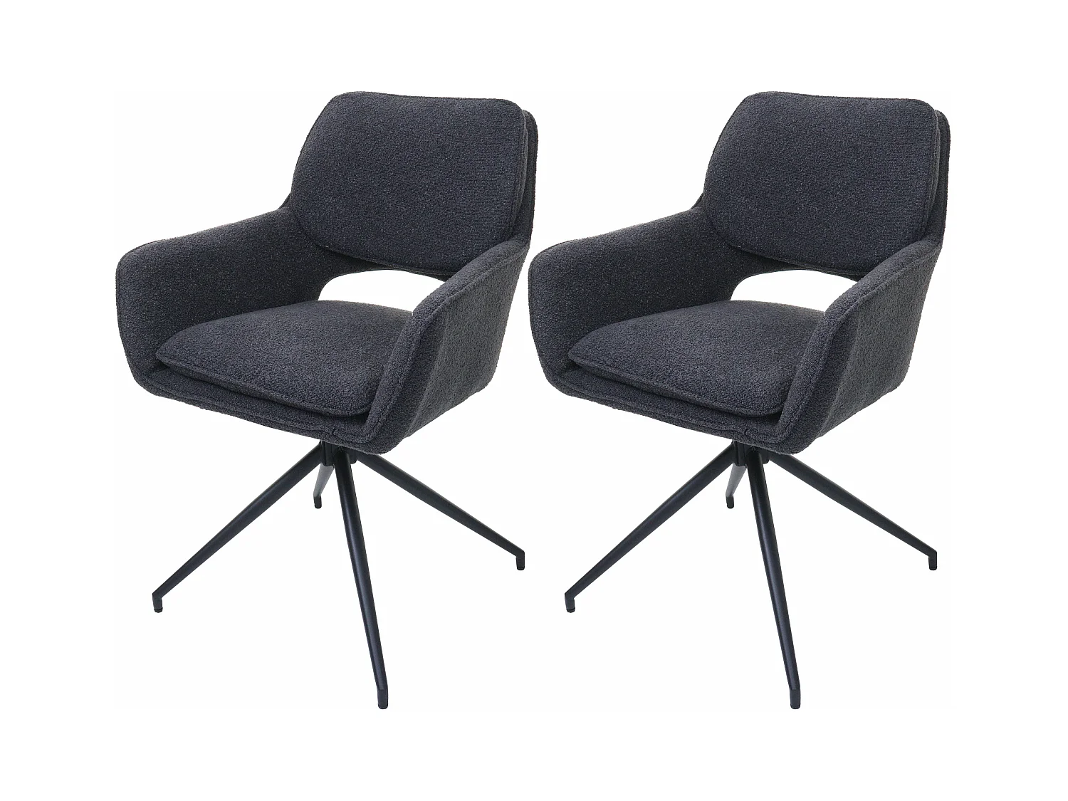 Eetkamerstoel MCW-N74 (set van 2),  donkergrijs