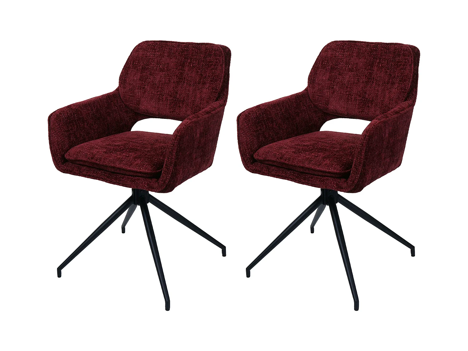 Chaise de salle à manger MCW-N74 (lot de 2),  bordeaux