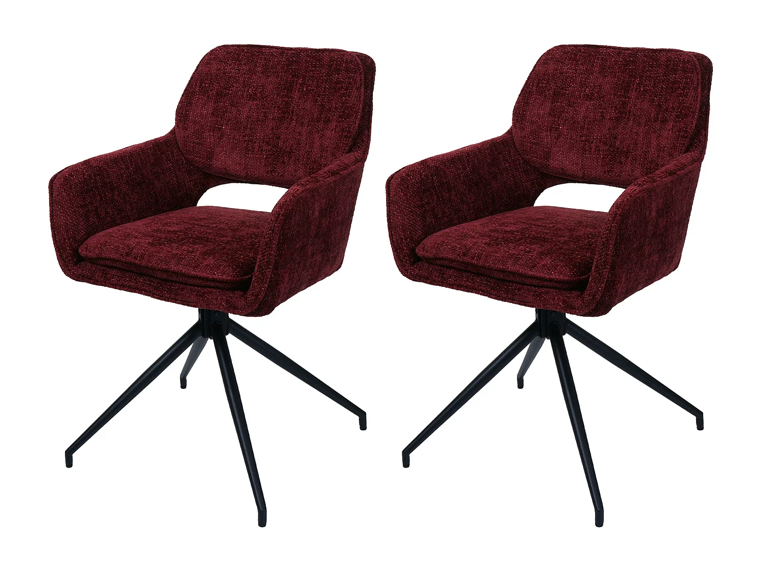 Chaise de salle à manger MCW-N74 (lot de 2),  bordeaux