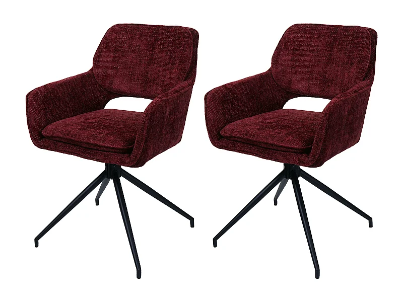 Chaise de salle à manger MCW-N74 (lot de 2),  bordeaux