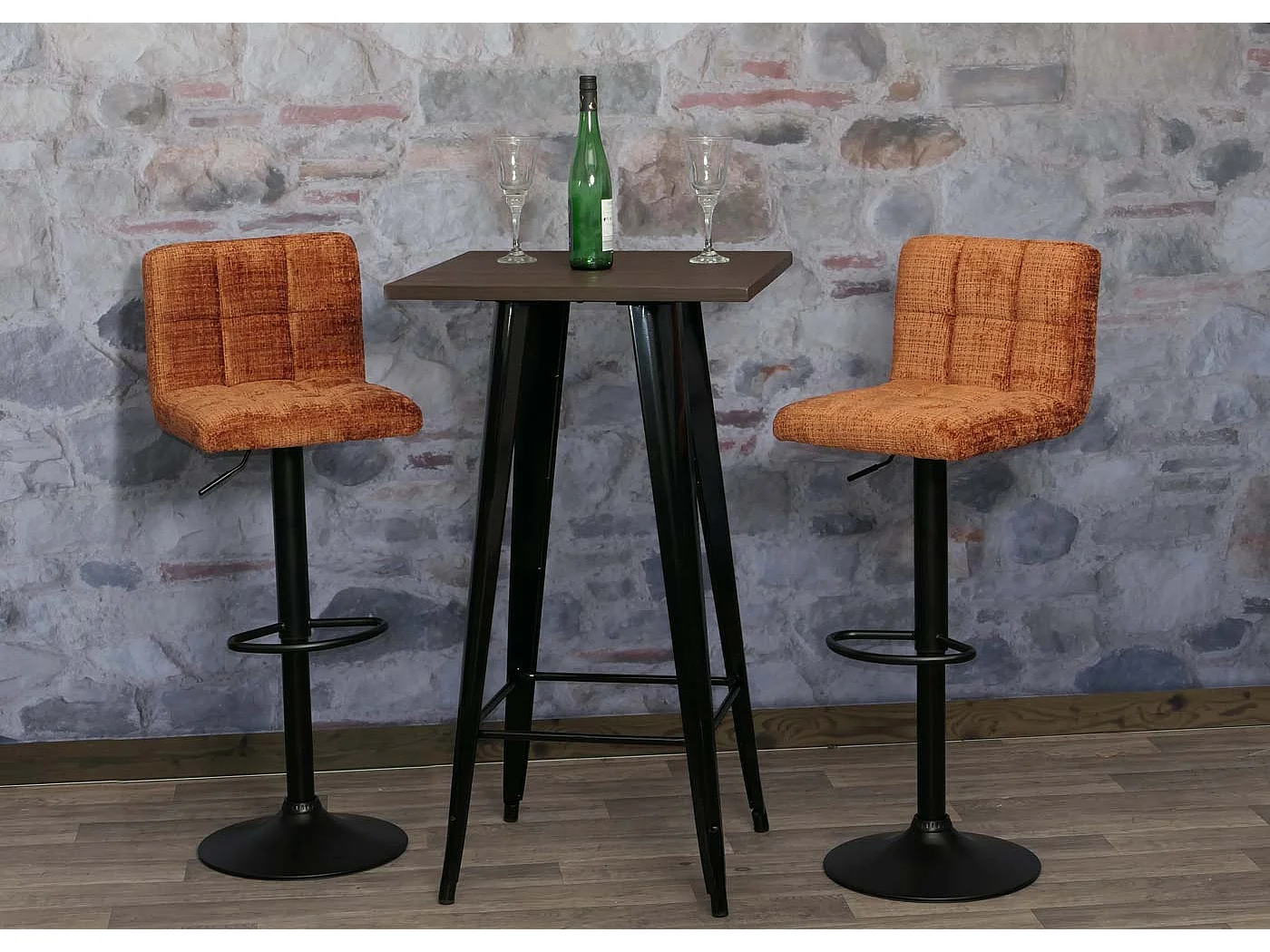 Tabouret de bar MCW-G87 (lot de 2),  terracotta