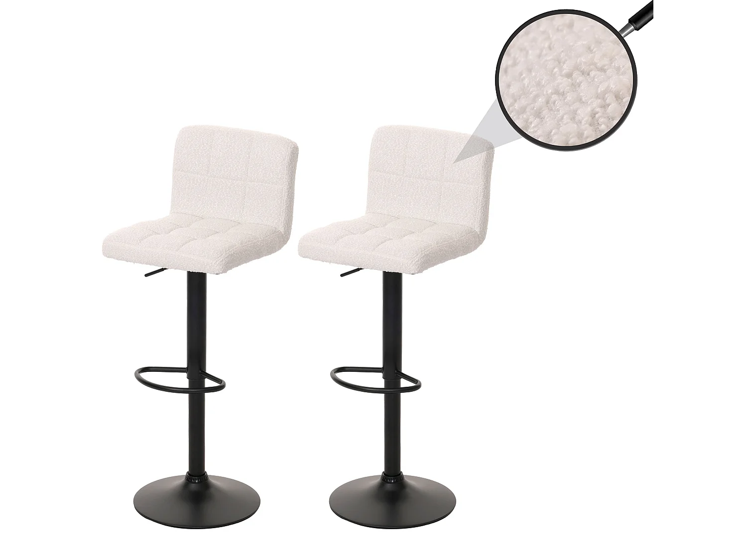 Banco de bar MCW-G87 (conjunto de 2),  branco creme
