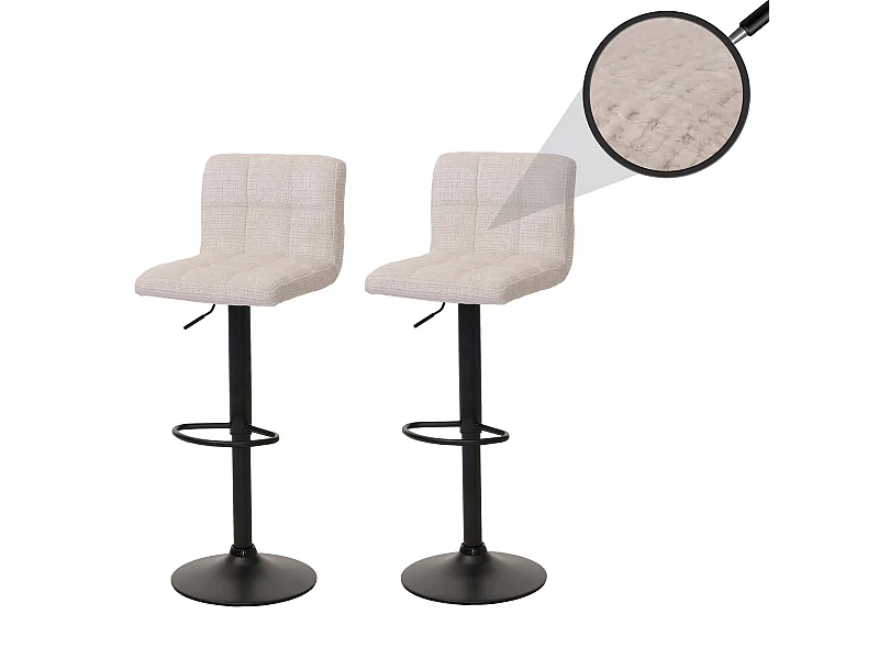 Banco de bar MCW-G87 (conjunto de 2),  bege-creme