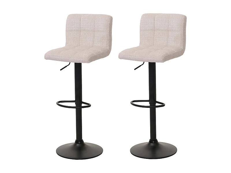Tabouret de bar MCW-G87 (lot de 2),  crème-beige