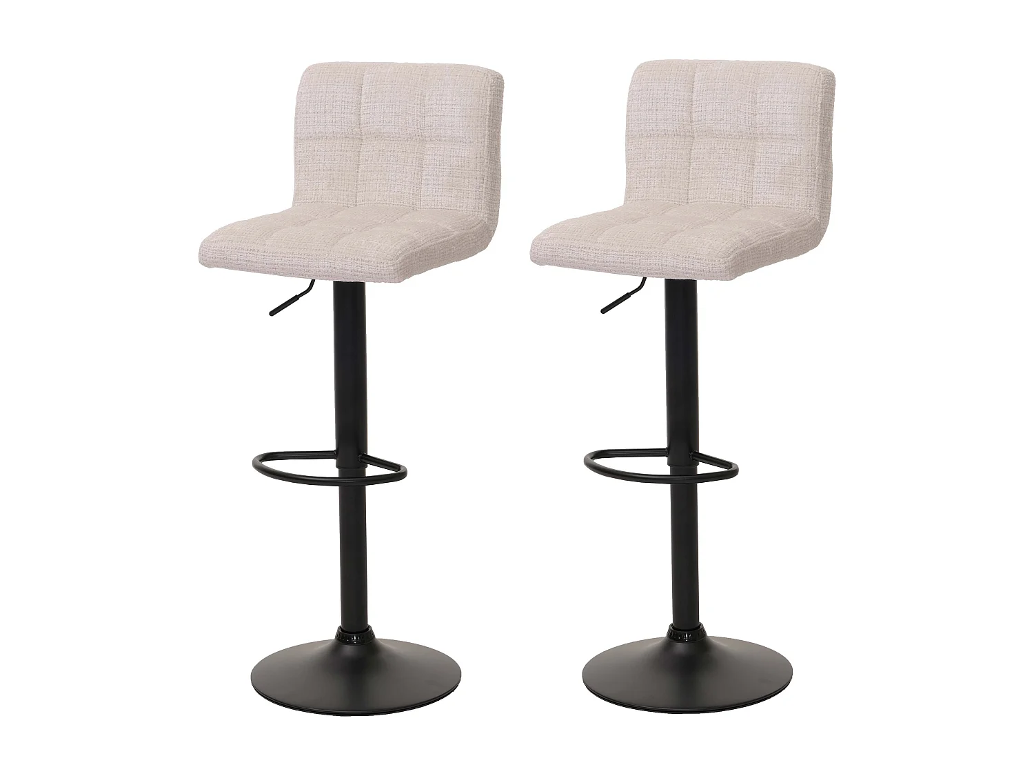 Tabouret de bar MCW-G87 (lot de 2),  crème-beige