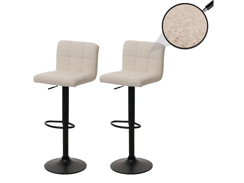 Banco de bar MCW-G87 (conjunto de 2),  creme-bege