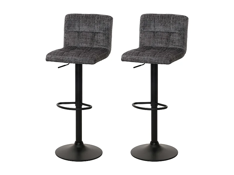 Tabouret de bar MCW-G87 (lot de 2),  gris foncé