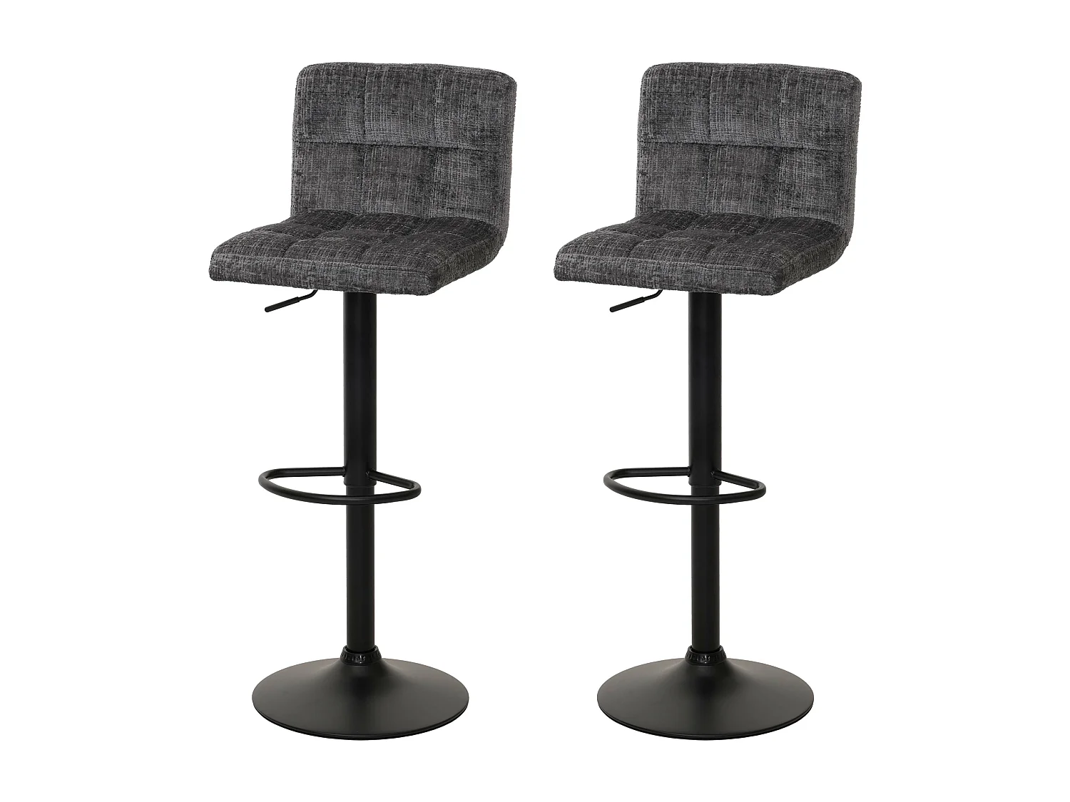 Tabouret de bar MCW-G87 (lot de 2),  gris foncé