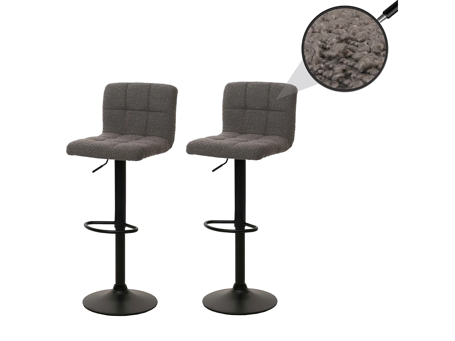Barhocker MCW-G87 (2er-Set), Dunkelgrau