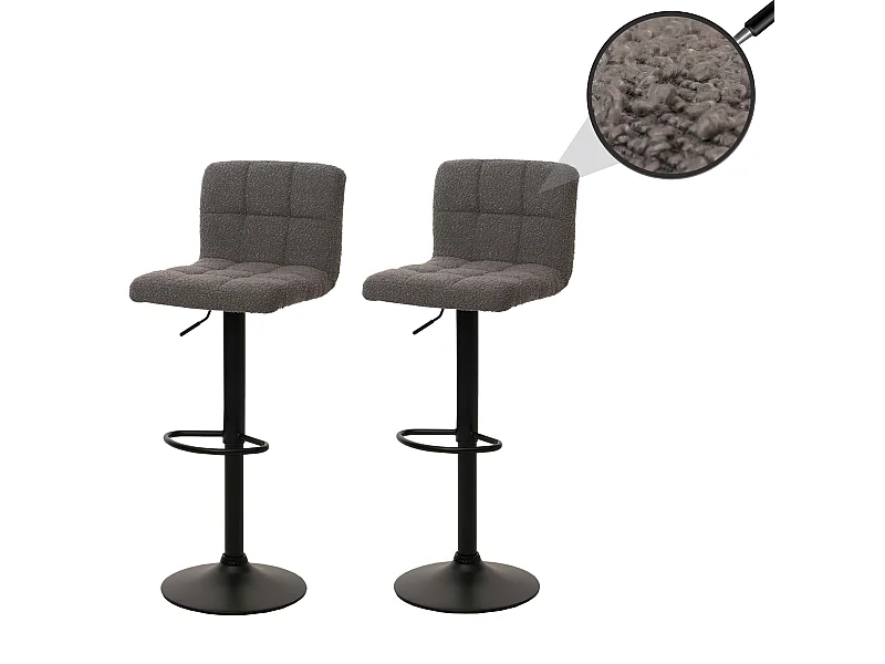 Banco de bar MCW-G87 (conjunto de 2),  cinzento escuro