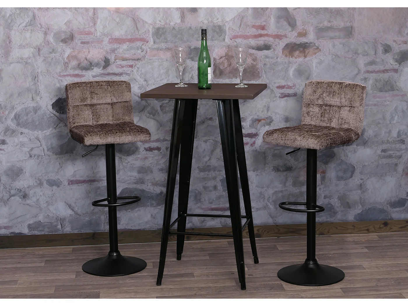 Taburete de bar MCW-G87 (juego de 2),  marrón