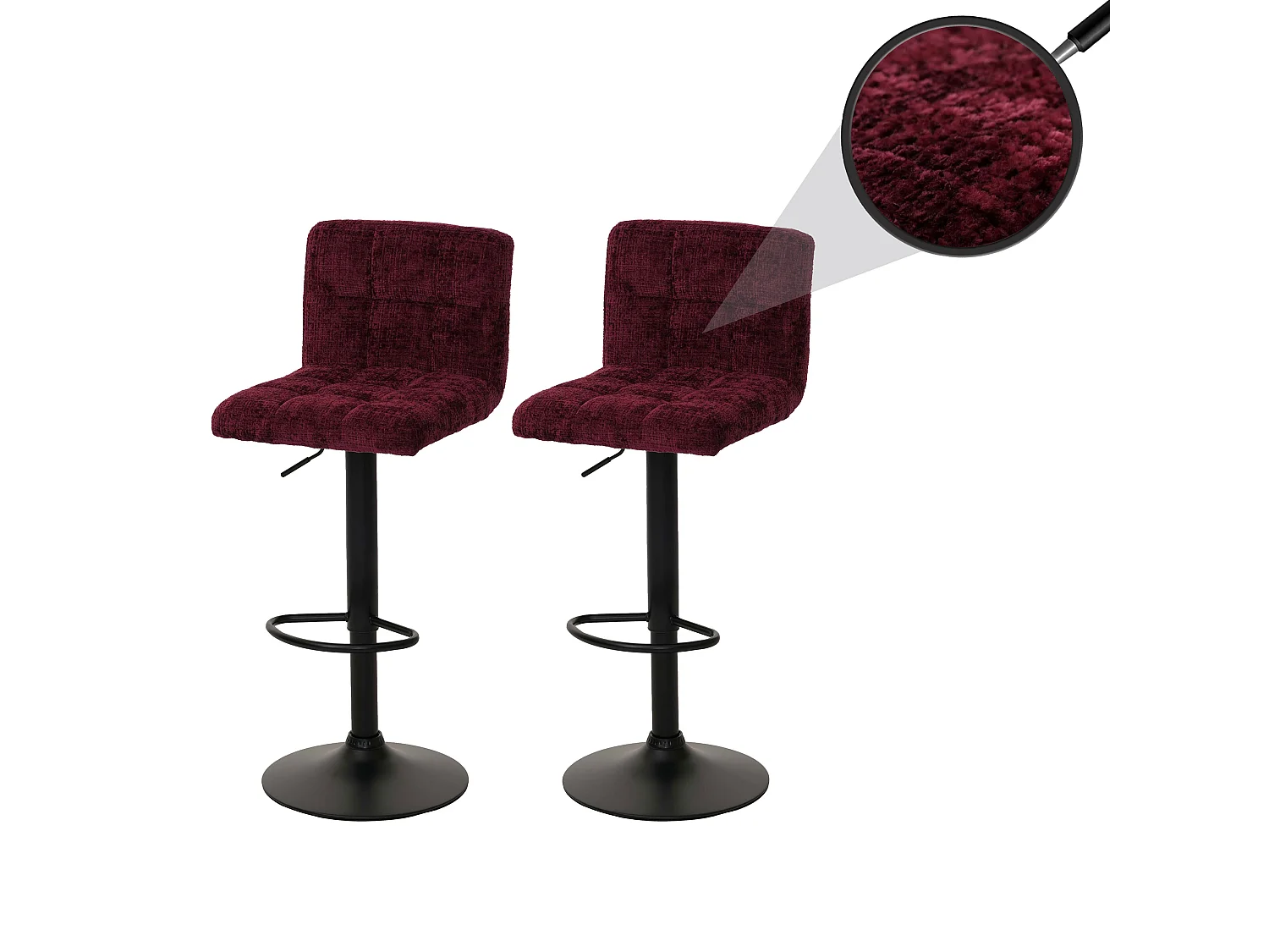 Barkruk MCW-G87 (set van 2),  bordeauxrood