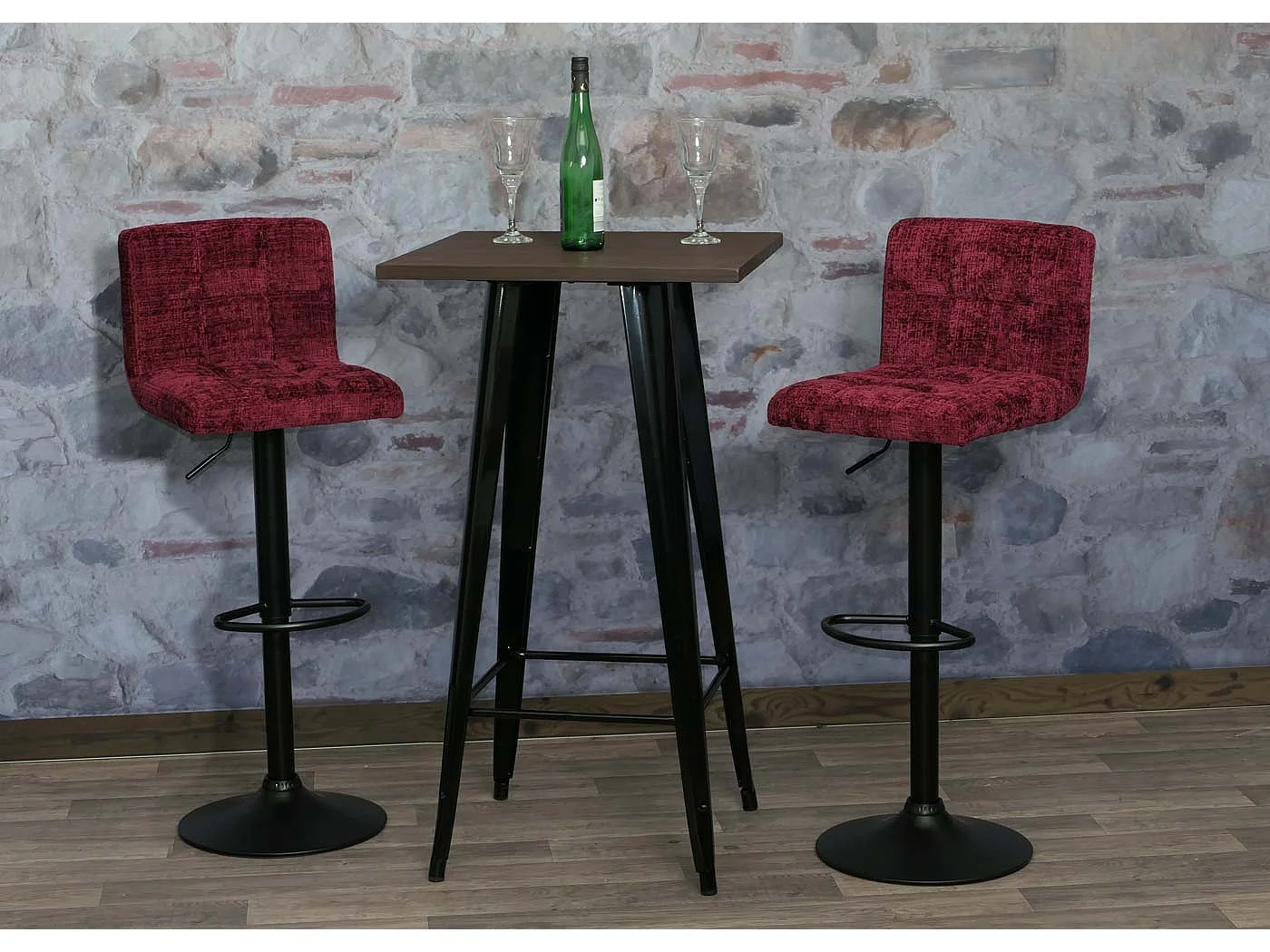 Barkruk MCW-G87 (set van 2),  bordeauxrood