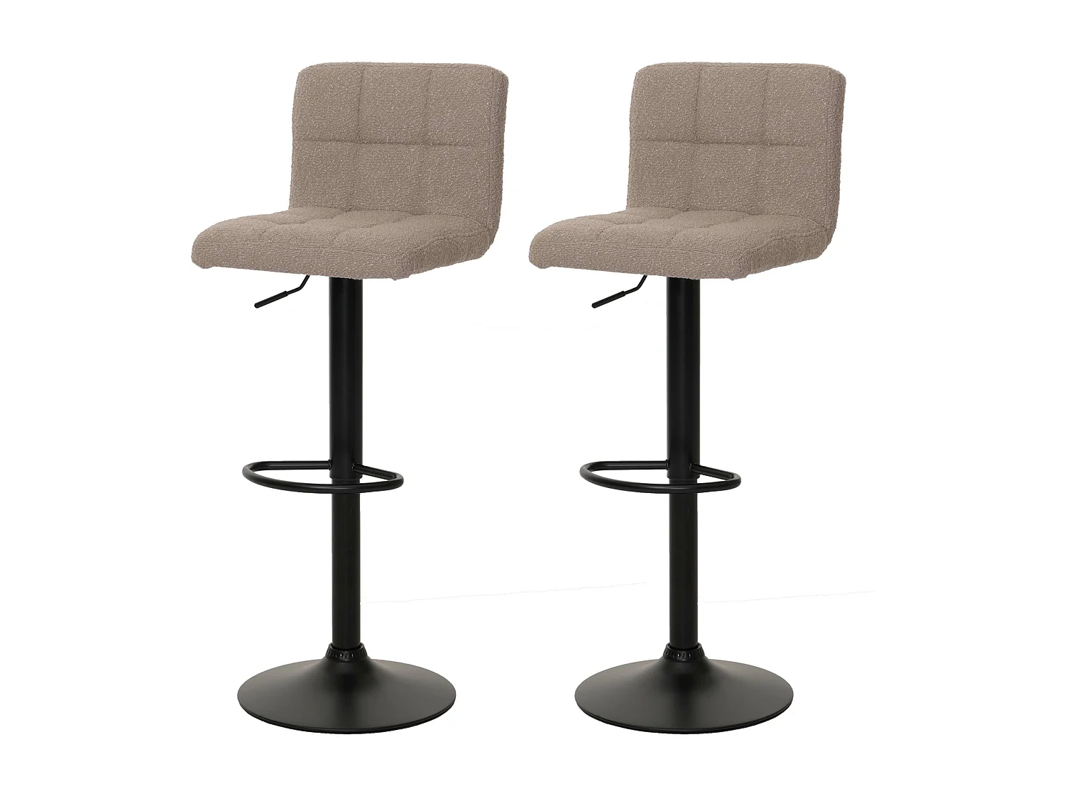 Tabouret de bar MCW-G87 (lot de 2),  taupe