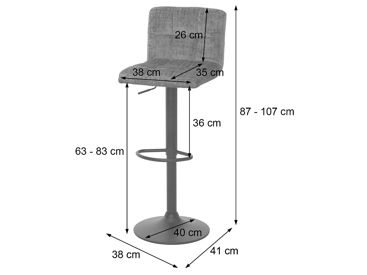 Barkruk MCW-G87 (set van 2),  taupe
