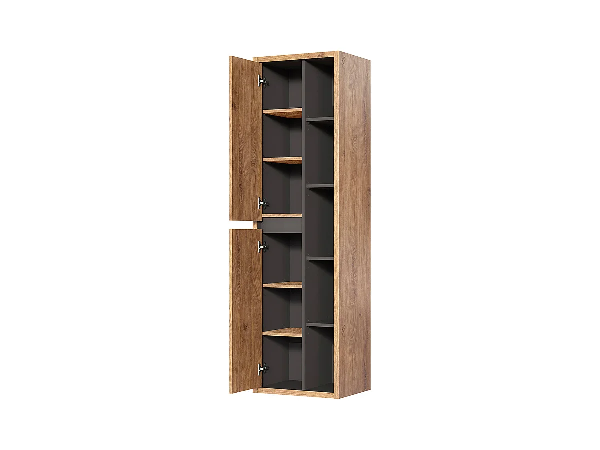 Ensemble meuble simple vasque 100cm et colonne Rigel Bois et Anthracite