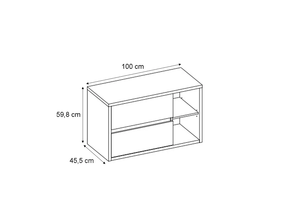 Ensemble meuble simple vasque 100cm et colonne Rigel Bois et Anthracite