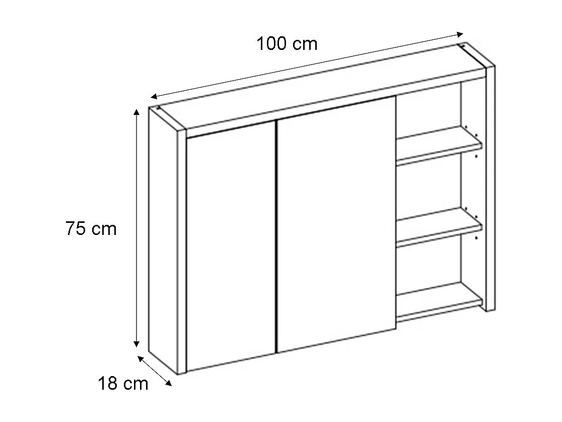 Ensemble meuble simple vasque 100cm et armoire murale Rigel Bois et Anthracite