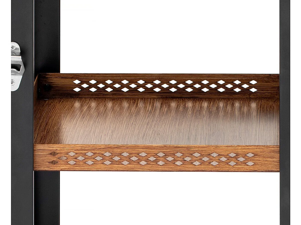 "Gelia" Metalen Barbecuekar met Plank en Wielen - 117 x 59 x 80 cm - Zwart