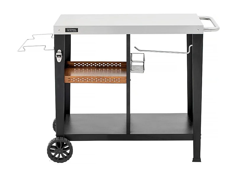 Desserte de barbecue en métal "Gelia" - 117 x 59 x 80 cm - Noir