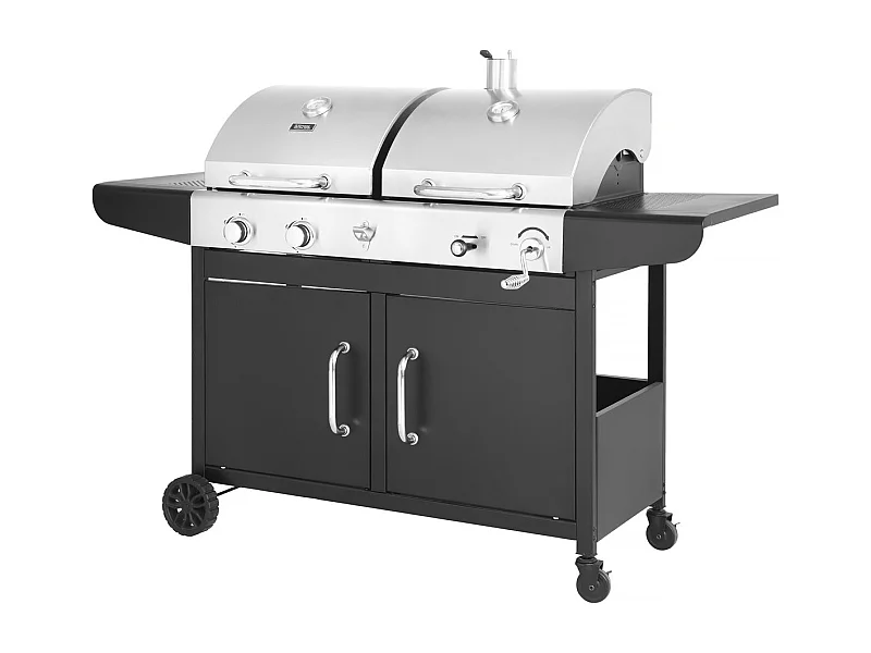 Barbacoa de gas y carbón "Western" 2 en 1 - Negra