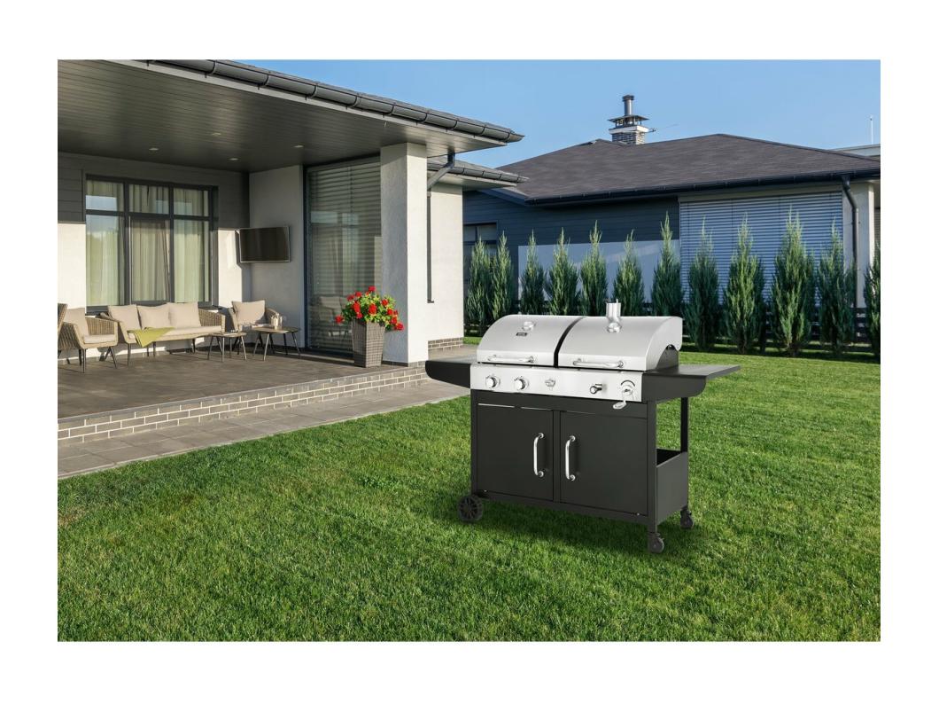 Barbecue gaz et charbon 2 en 1 " Western" - Noir