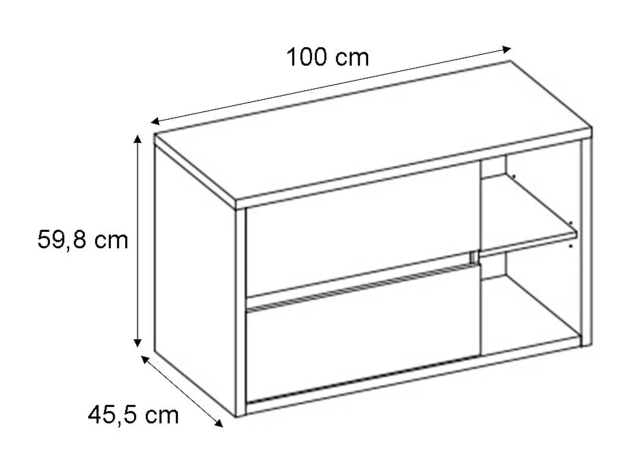 Meuble sous-vasque 100cm plan de toilette Rigel Bois et Anthracite