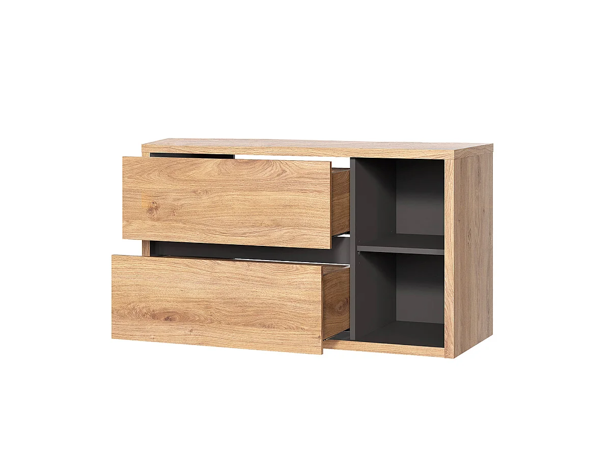 Mobile sottolavabo 100 cm in legno Rigel con piano d'appoggio antracite