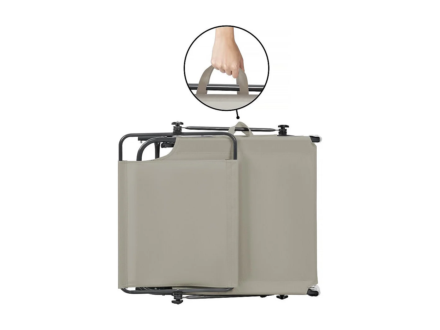 Bain de soleil pliable "Lazy" - Avec pare soleil - Taupe