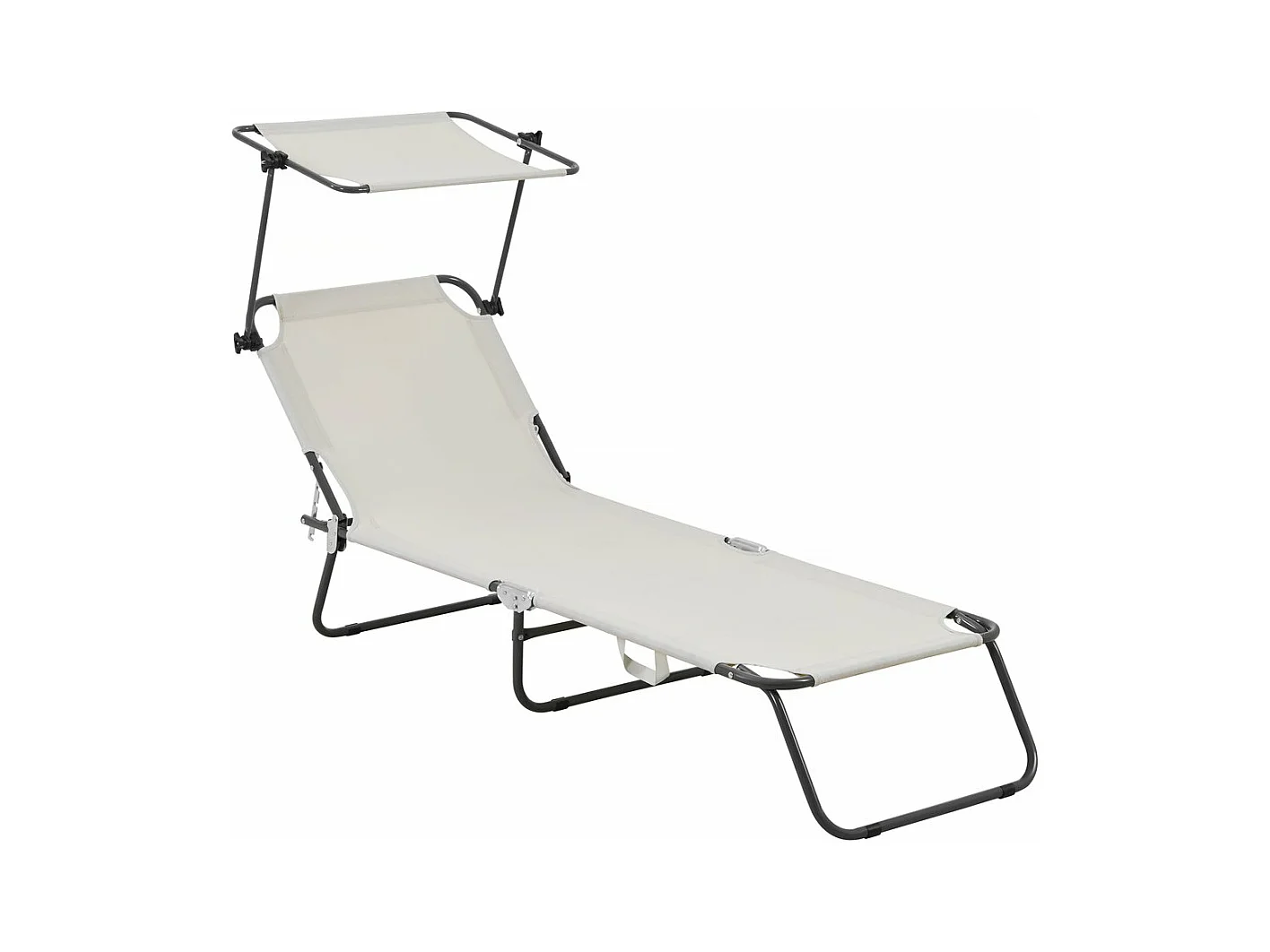 Bain de soleil pliable "Lazy" - Avec pare soleil - Beige