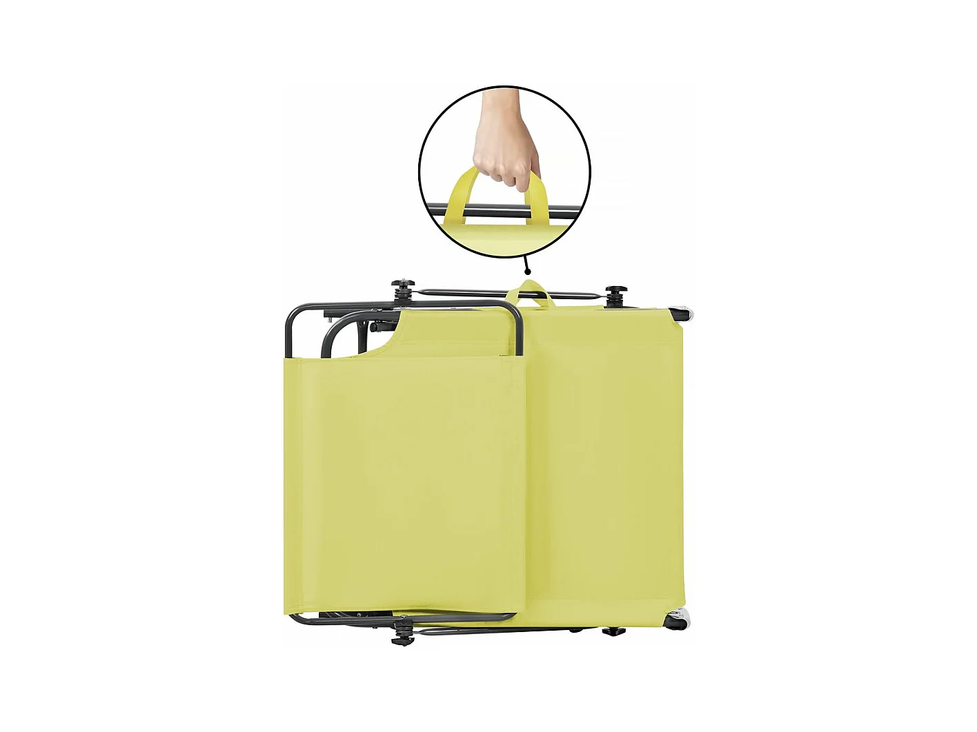 Leżak plażowy składany "Lazy" z parasolem - Żółty dla optymalnego relaksu